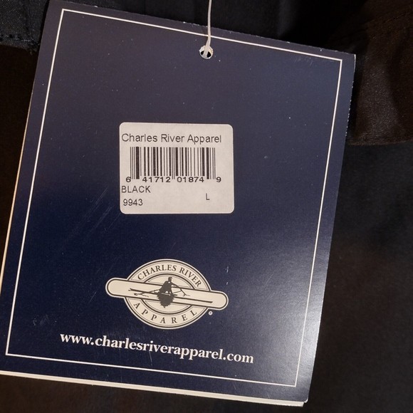 New Charles River Apparel Men's Windshirt, Black, Size L, Polyester with Pockets - Picture 11 of 11